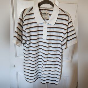 Men's Timberland Striped Short Sleeve Cotton Classic Fit Polo Shirt Cotton L/G